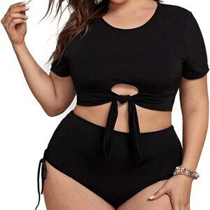 ALLABREVE Women Plus Size Tankini Swimsuit Two Piece